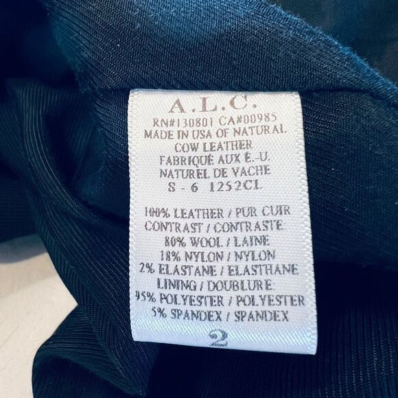 A.L.C. Knight Leather Biker Jacket Hooded Zipper Moto Black - Picture 5 of 14